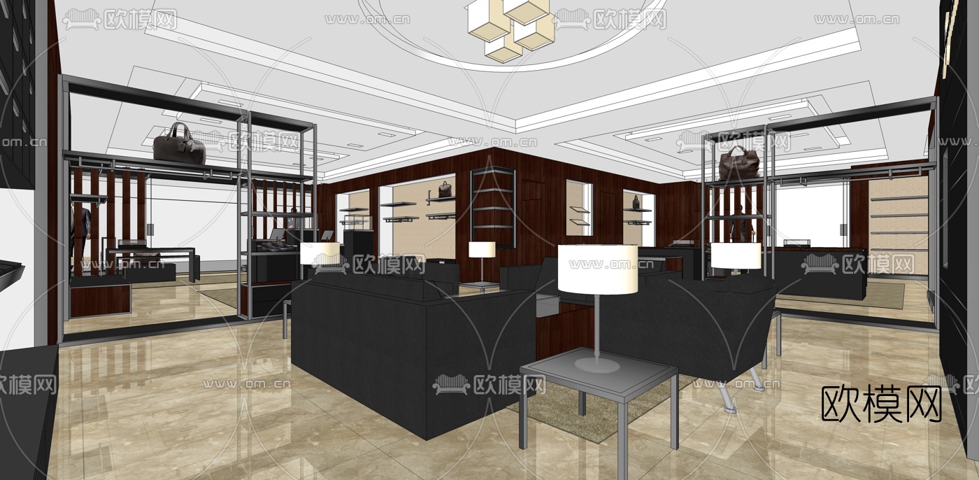 现代服装店su模型下载（渲染图5）