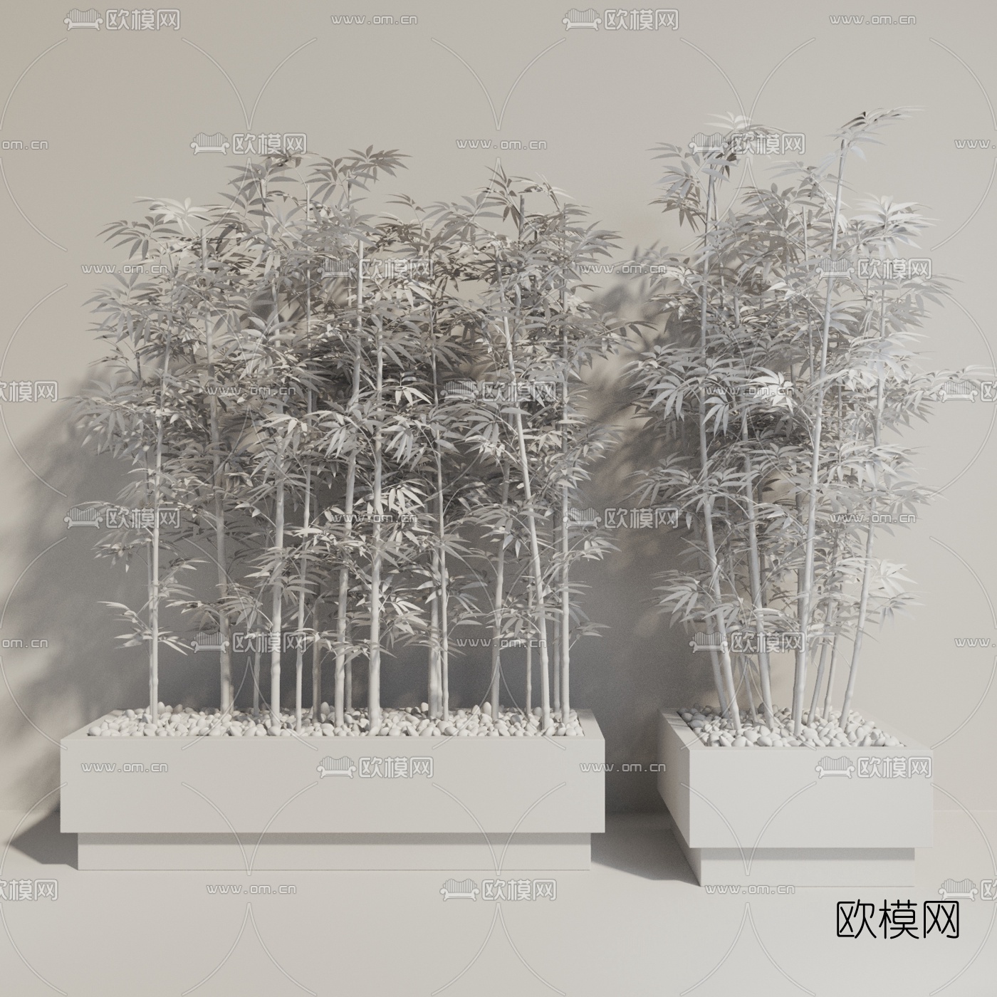 现代竹子盆栽3d模型下载（渲染图2）