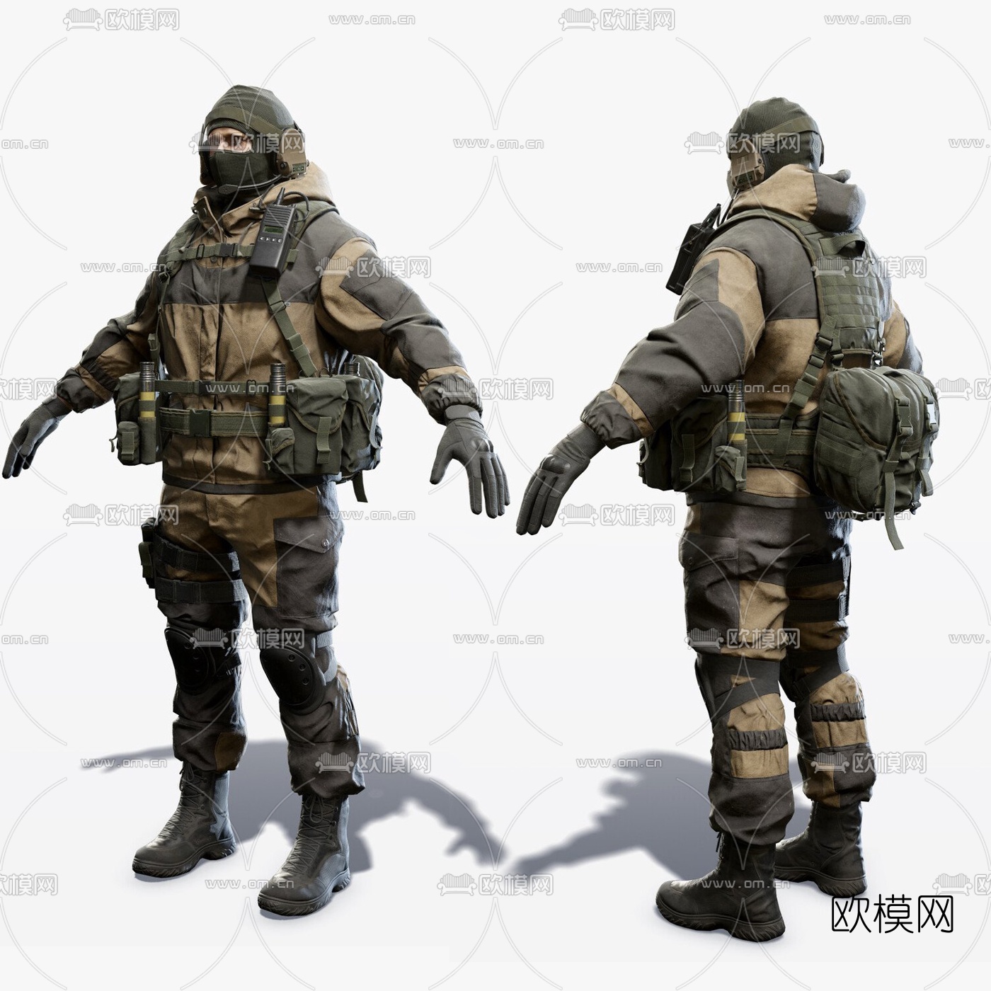 现代特种部队人物3d模型下载（渲染图2）