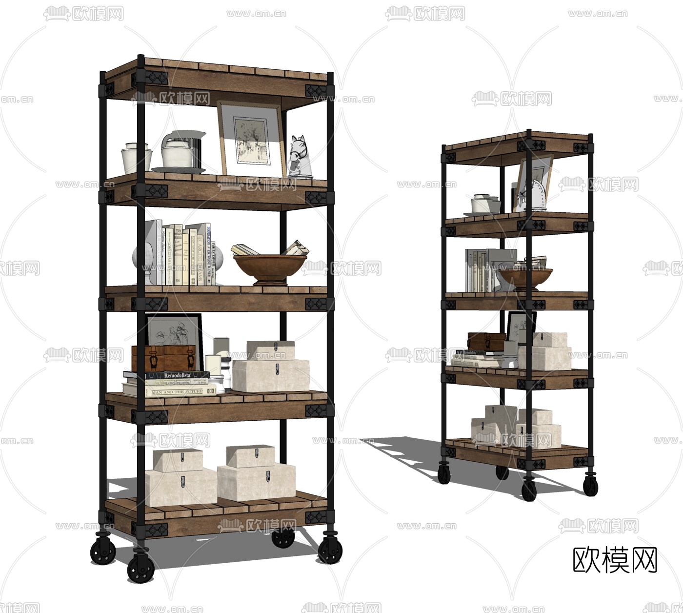 工业风置物架装饰架su模型下载