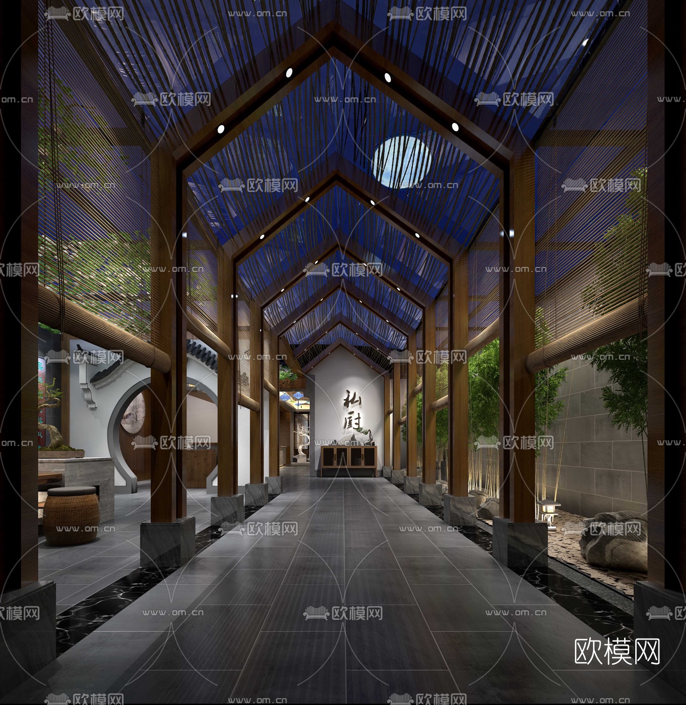 新中式中餐厅3d模型