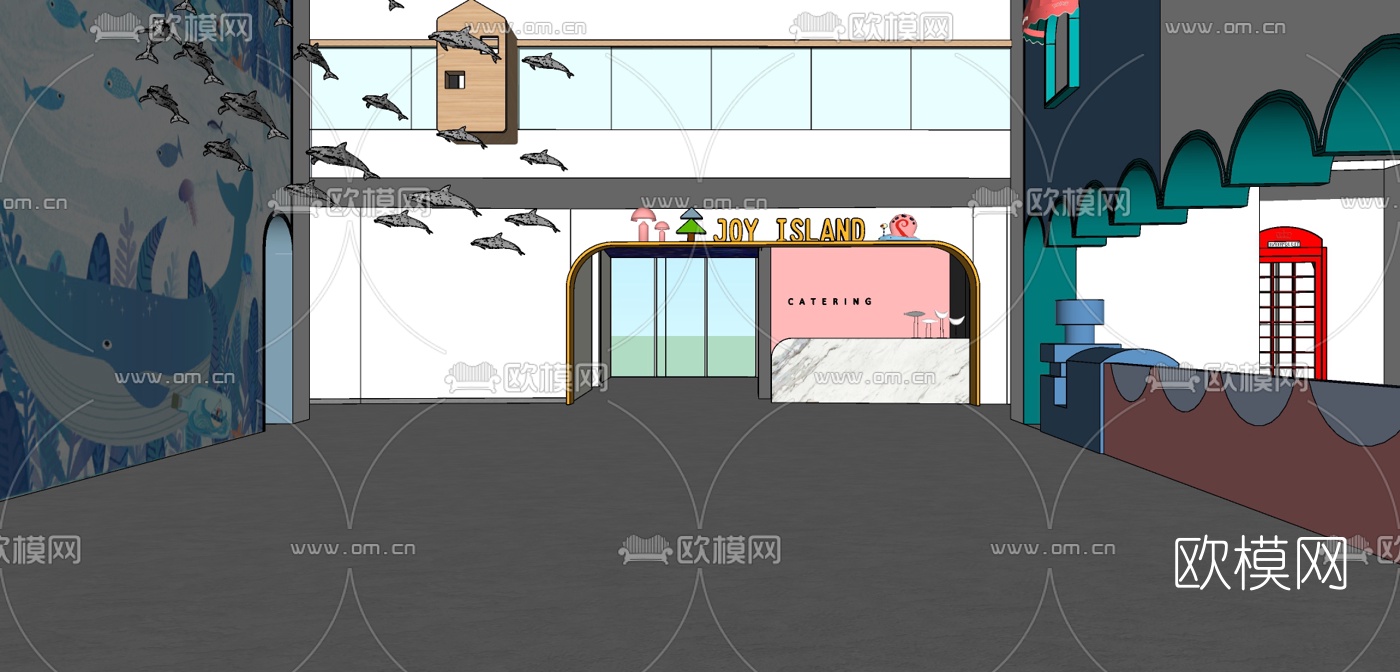 现代儿童成长主题乐园su模型下载（渲染图2）