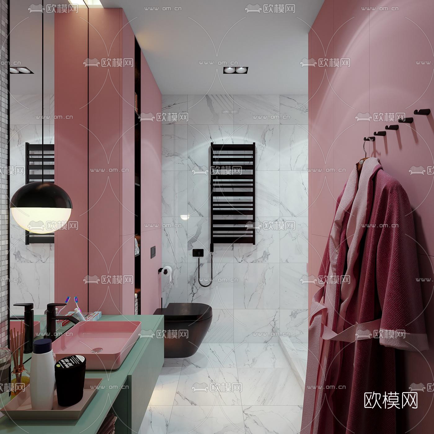 北欧卫生间浴室3d模型下载