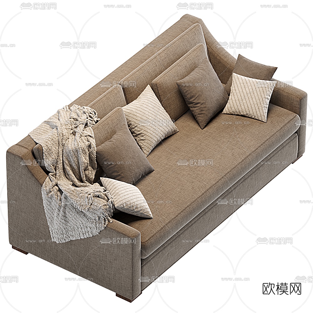 现代布艺双人沙发3d模型