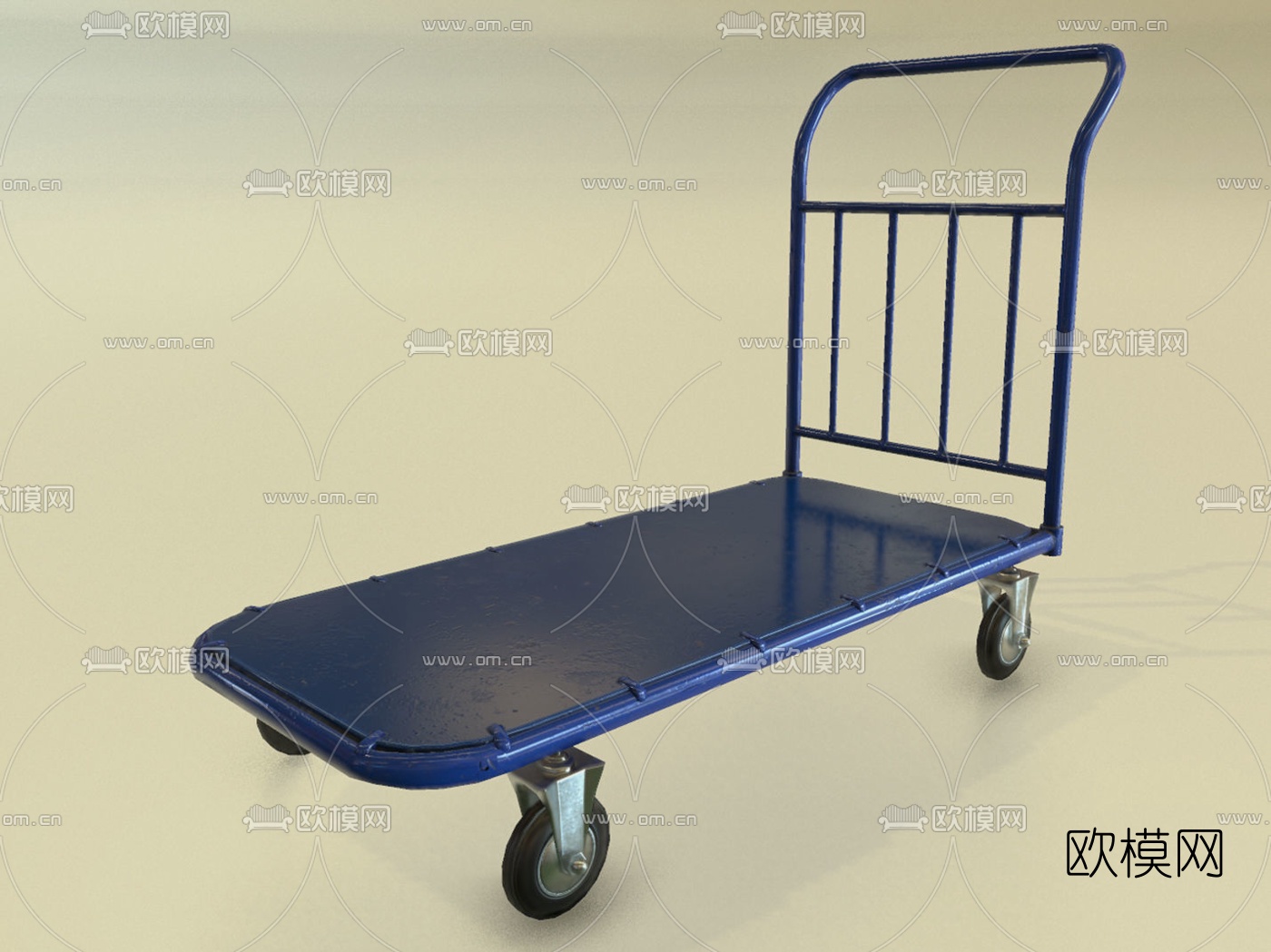 现代手推车3d模型