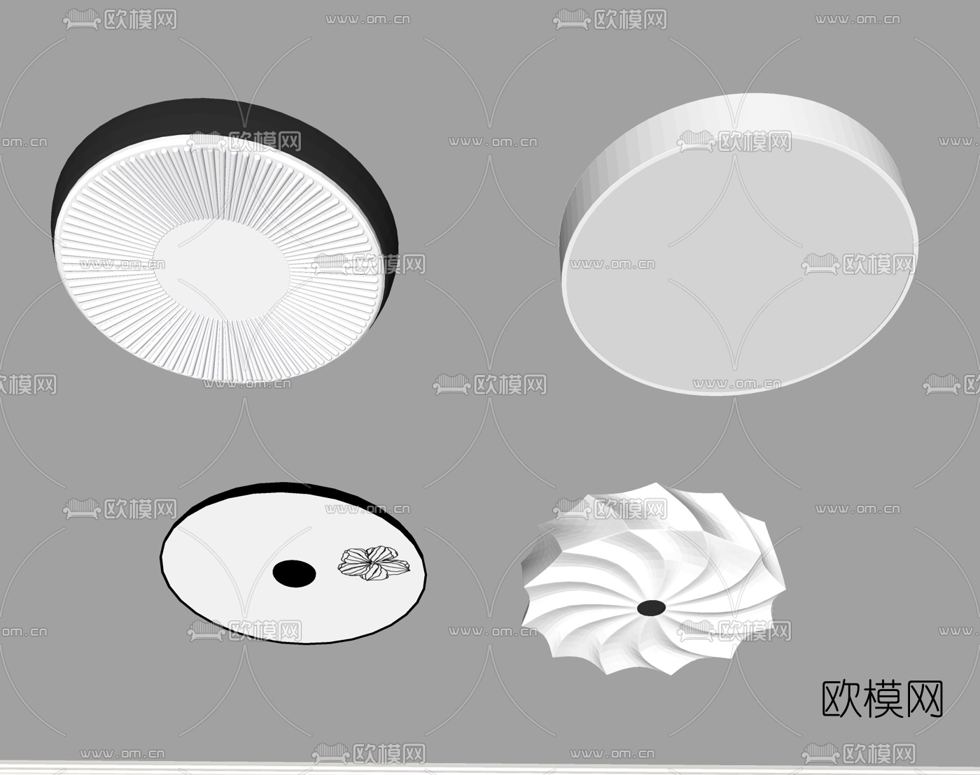 现代吸顶灯组合su模型下载（渲染图1）