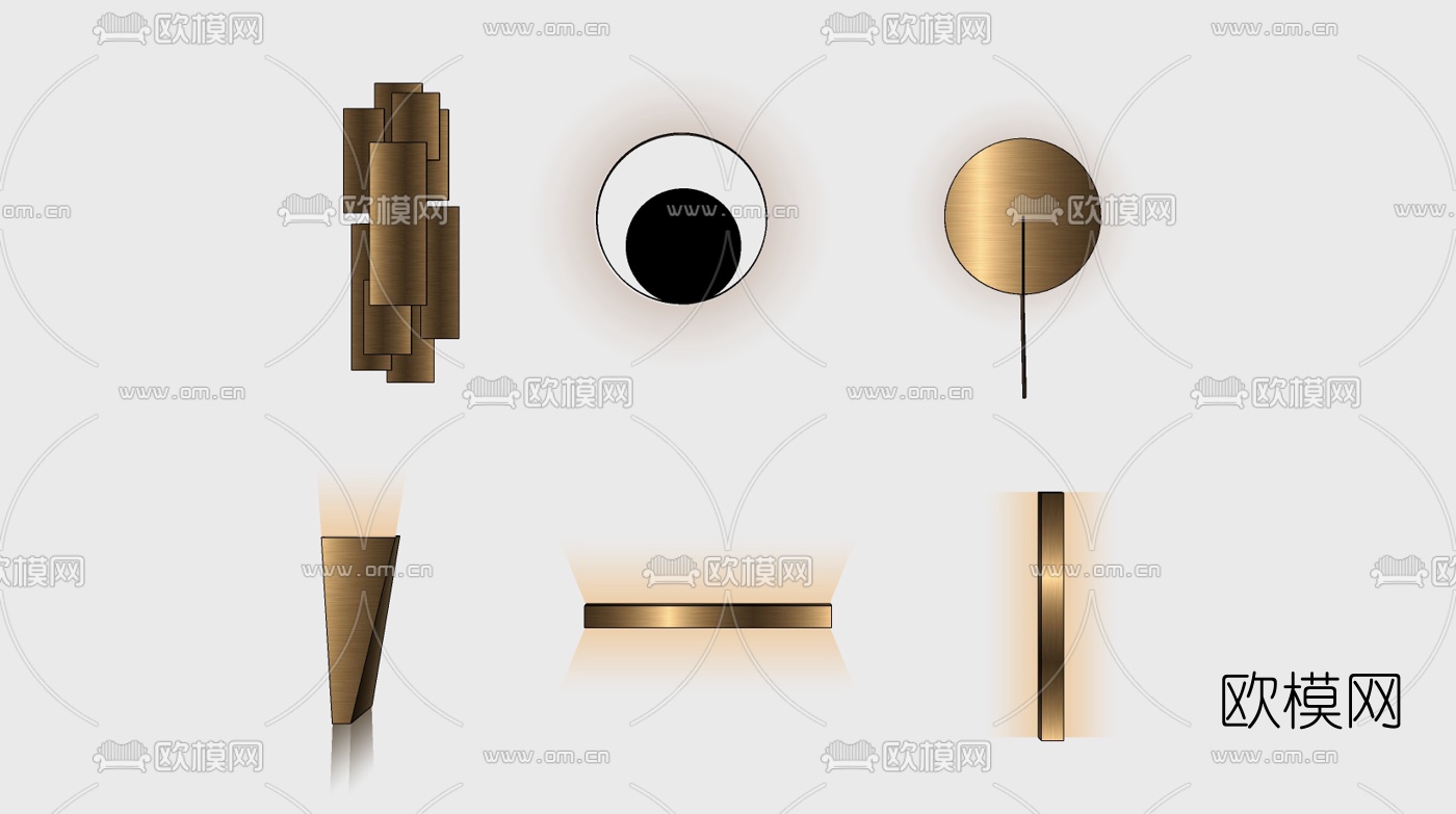 现代金属壁灯su模型下载