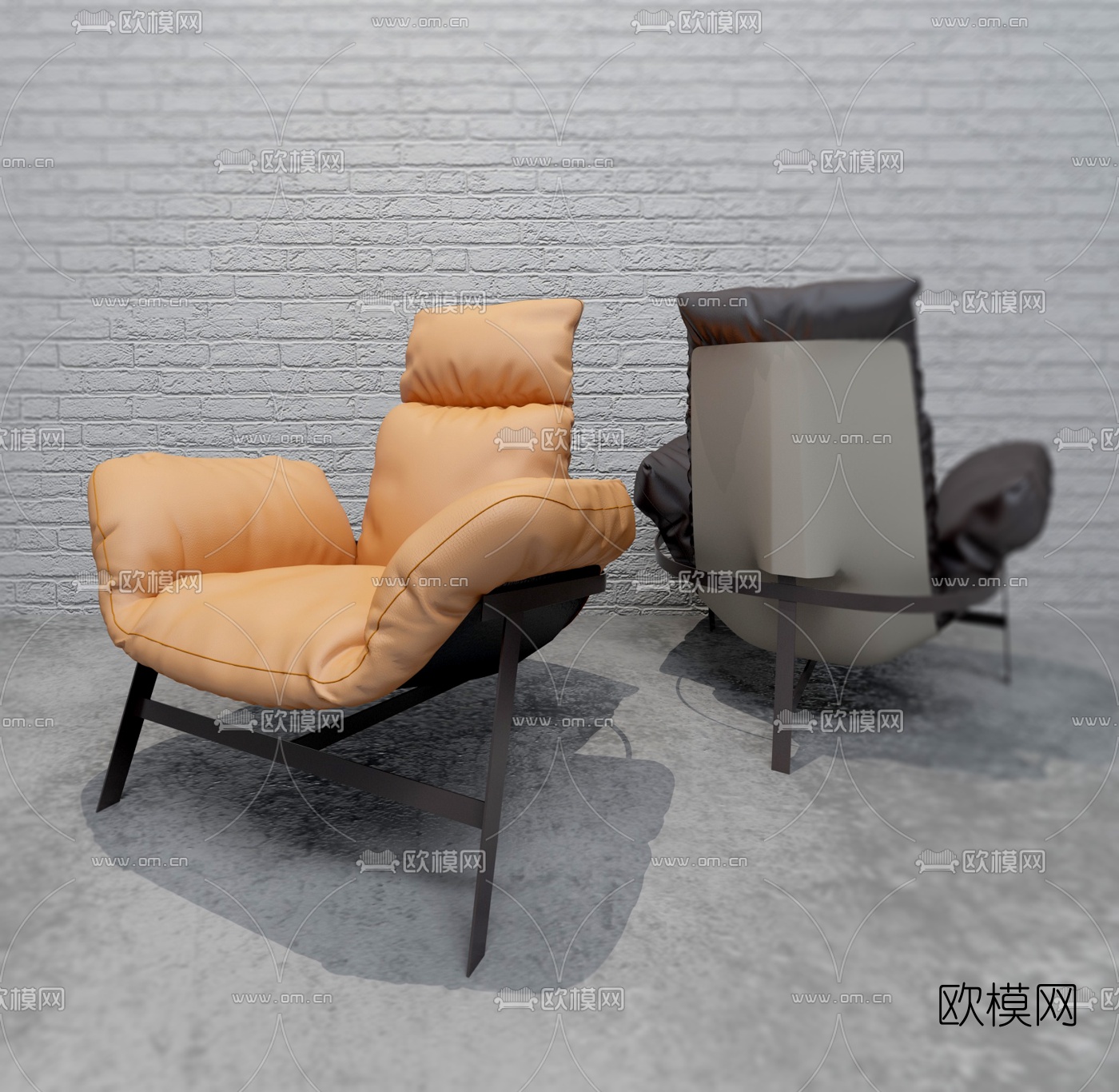 现代布艺休闲椅3D模型