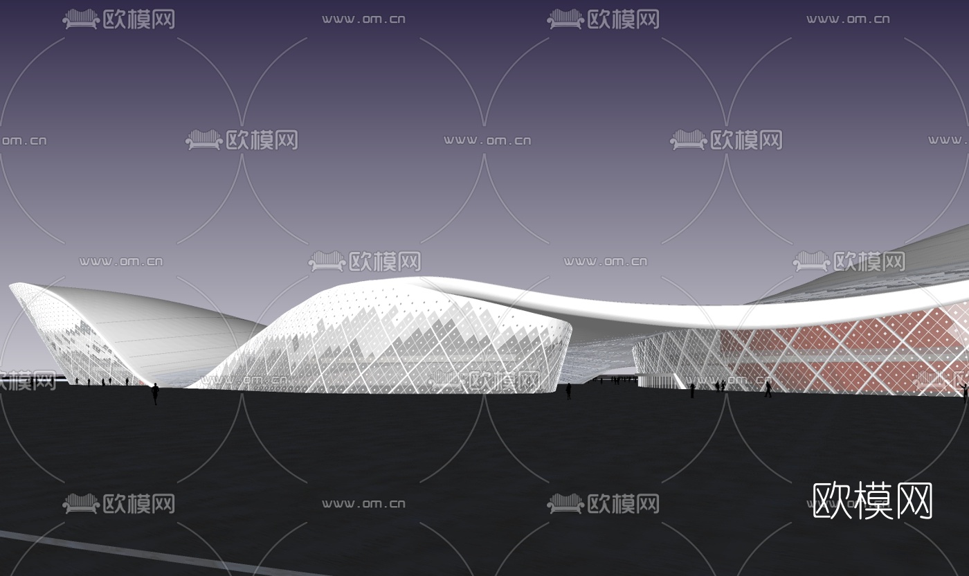 现代博物馆su模型下载（渲染图2）