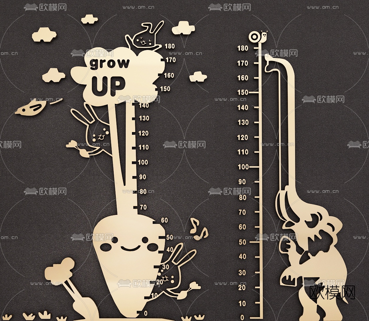 现代儿童身高贴3d模型下载