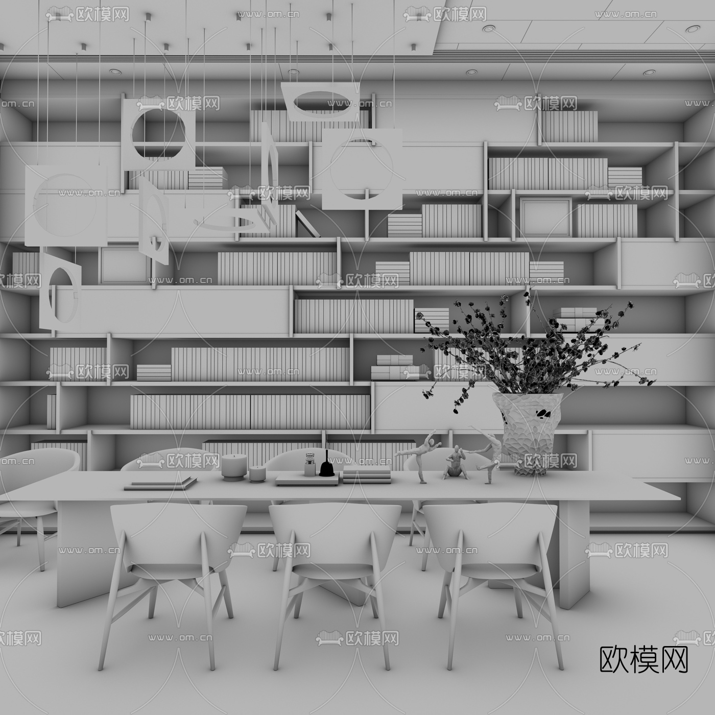 朴悦设计 现代万科营销中心休息区3D模型