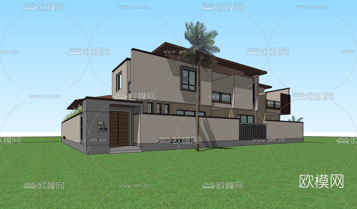现代独栋别墅su模型