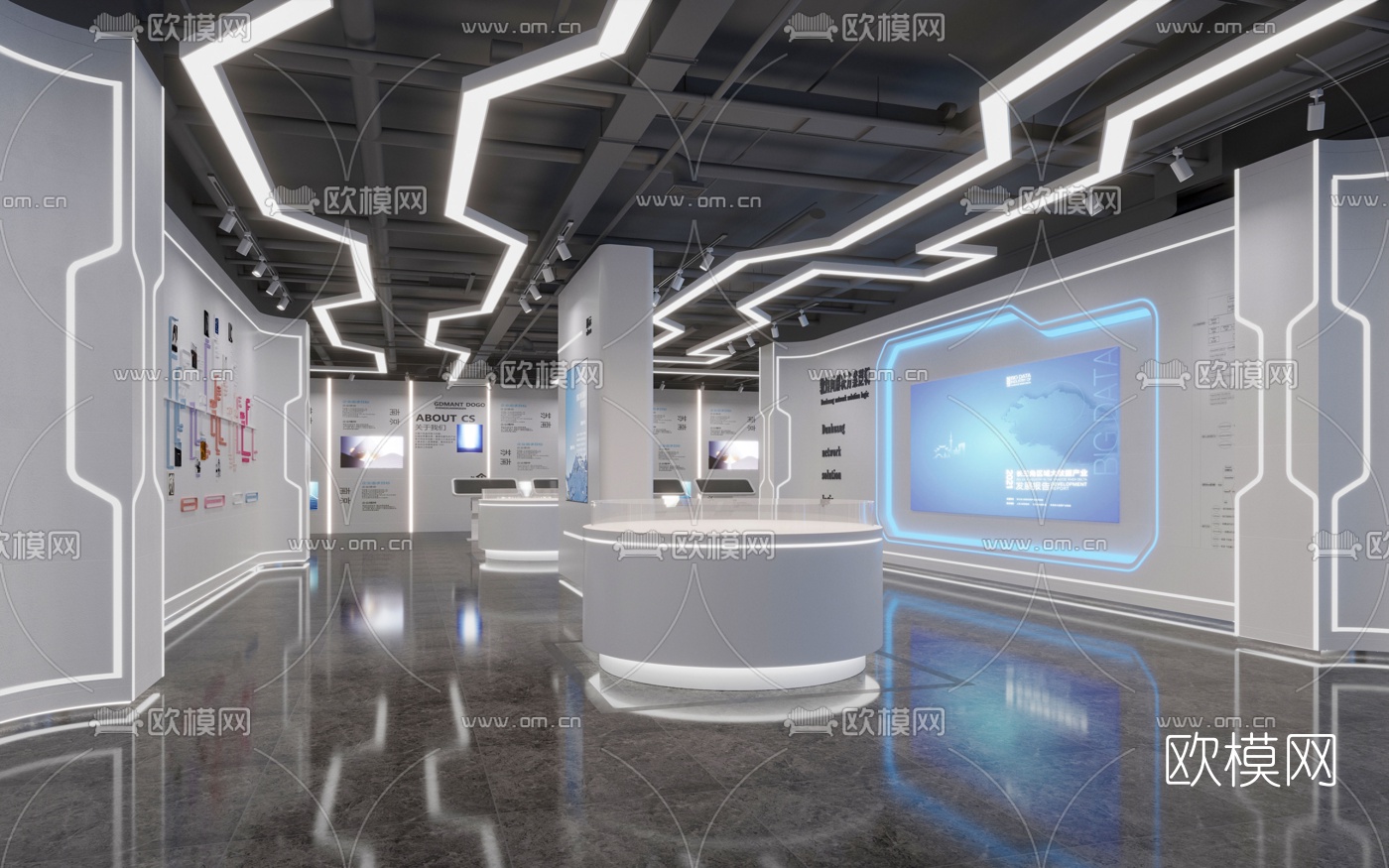 现代企业展厅3d模型