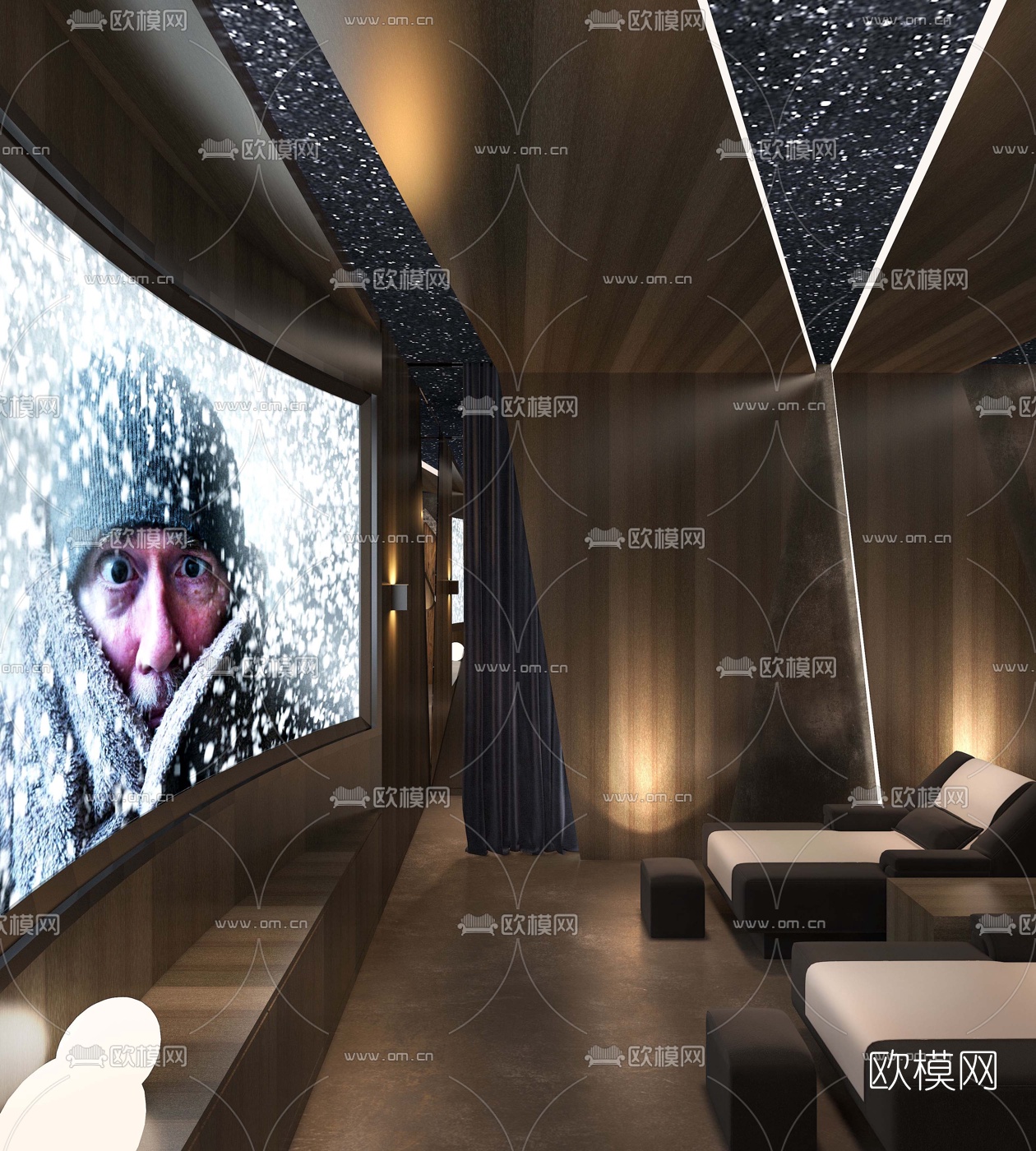现代沐足包房3d模型