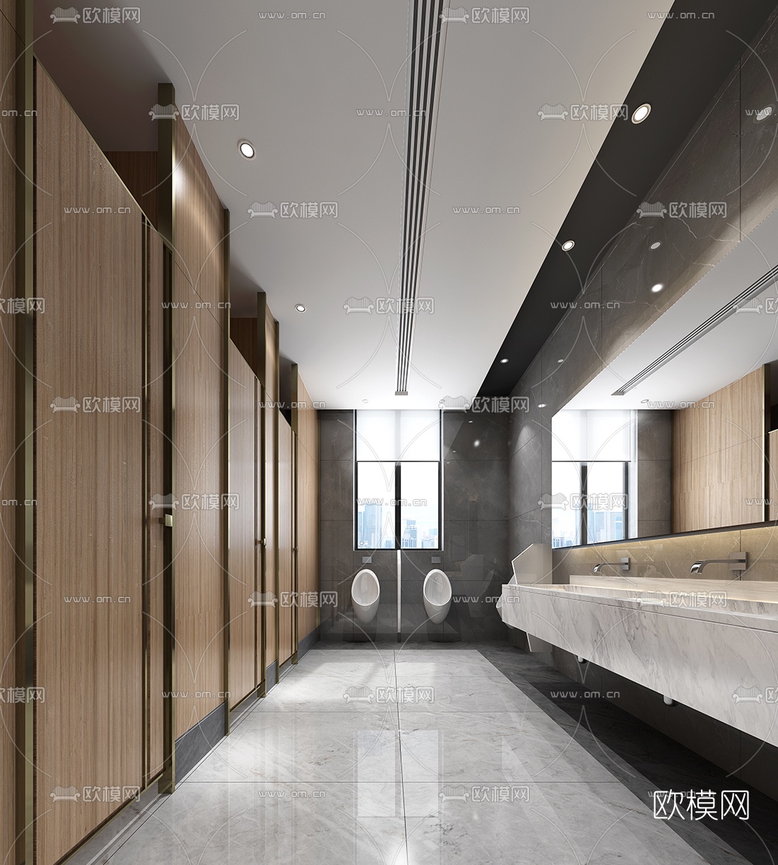 现代公用卫生间3d模型下载