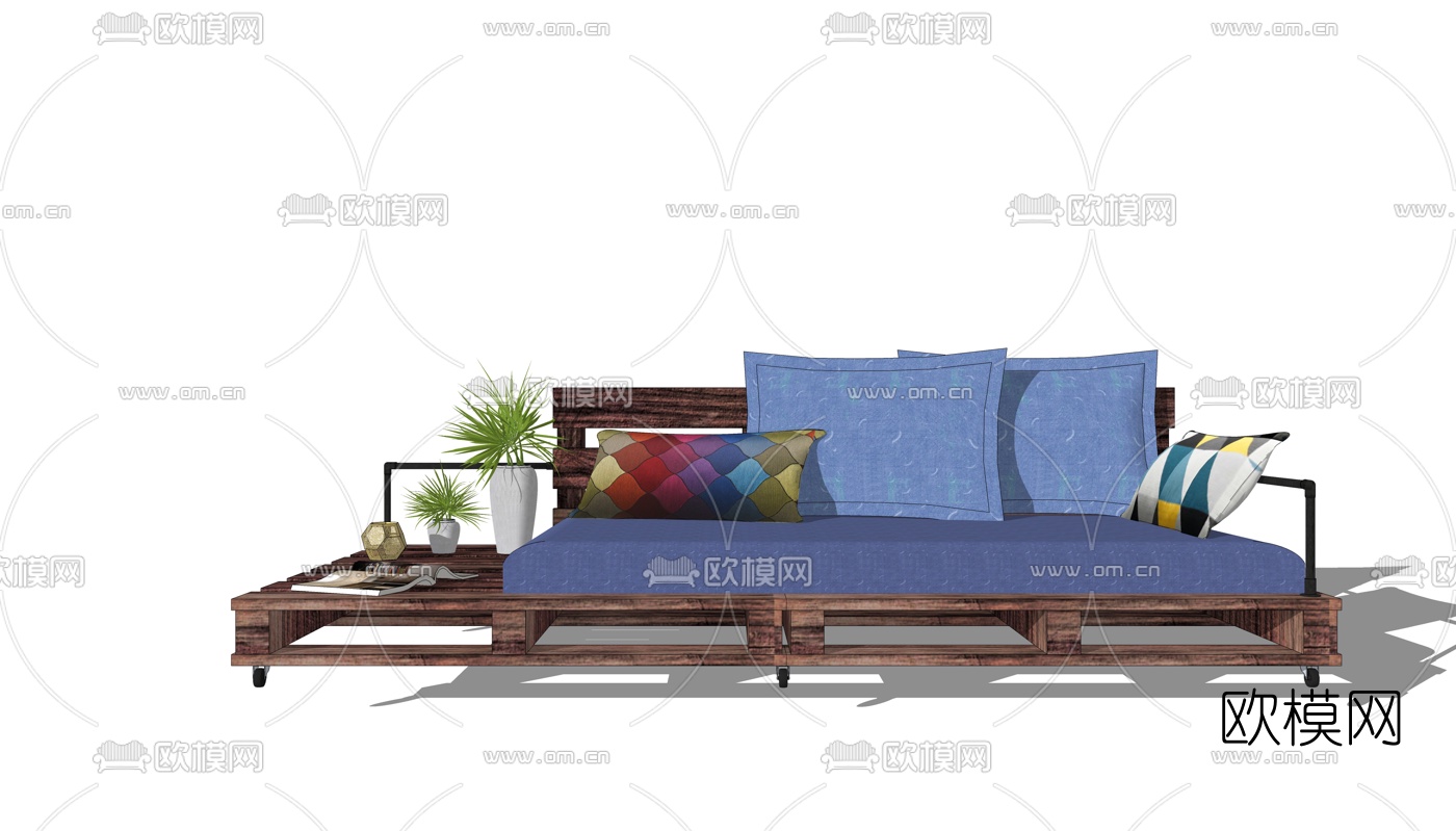 工业风休闲沙发su模型下载