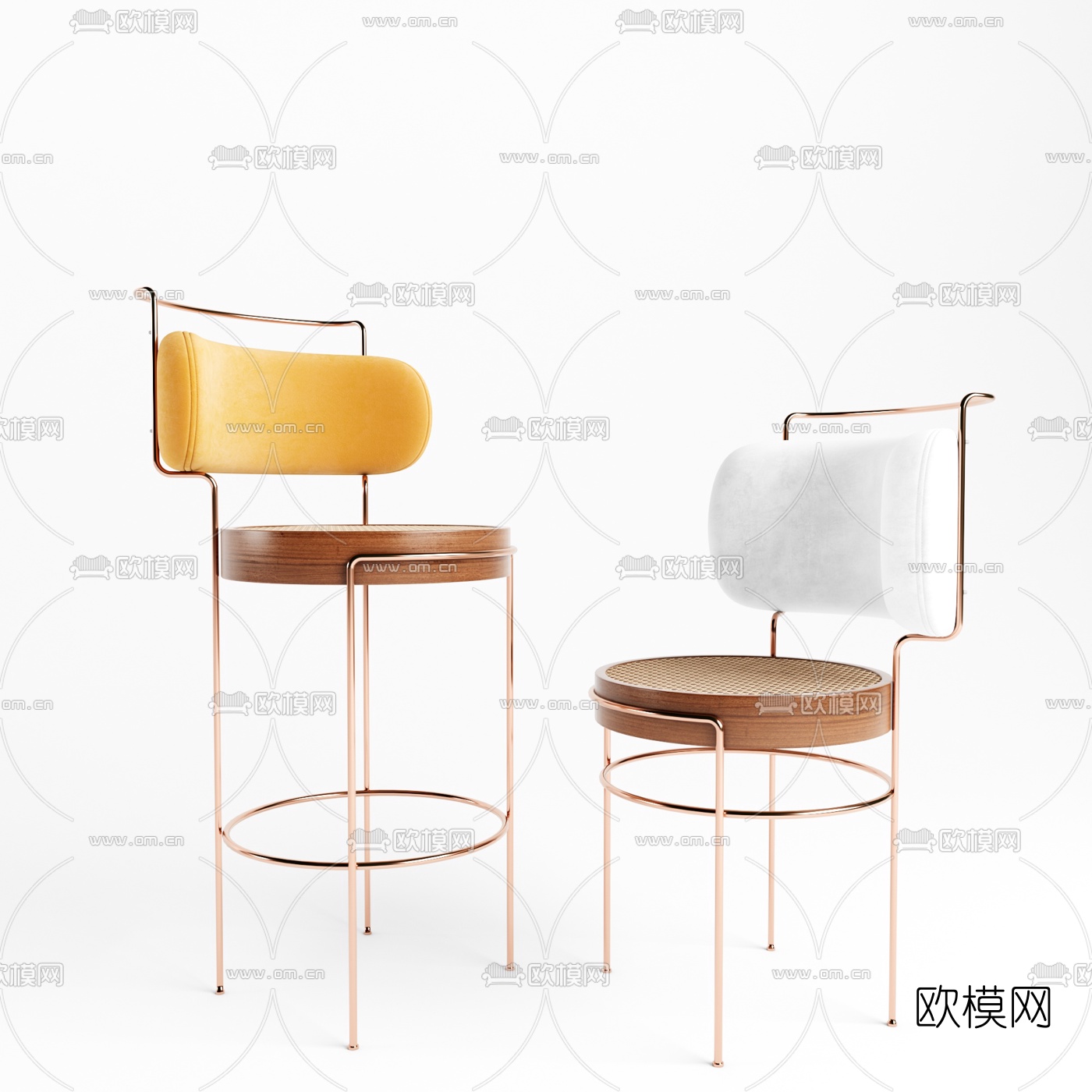 Turri 吧台椅3d模型下载（渲染图1）