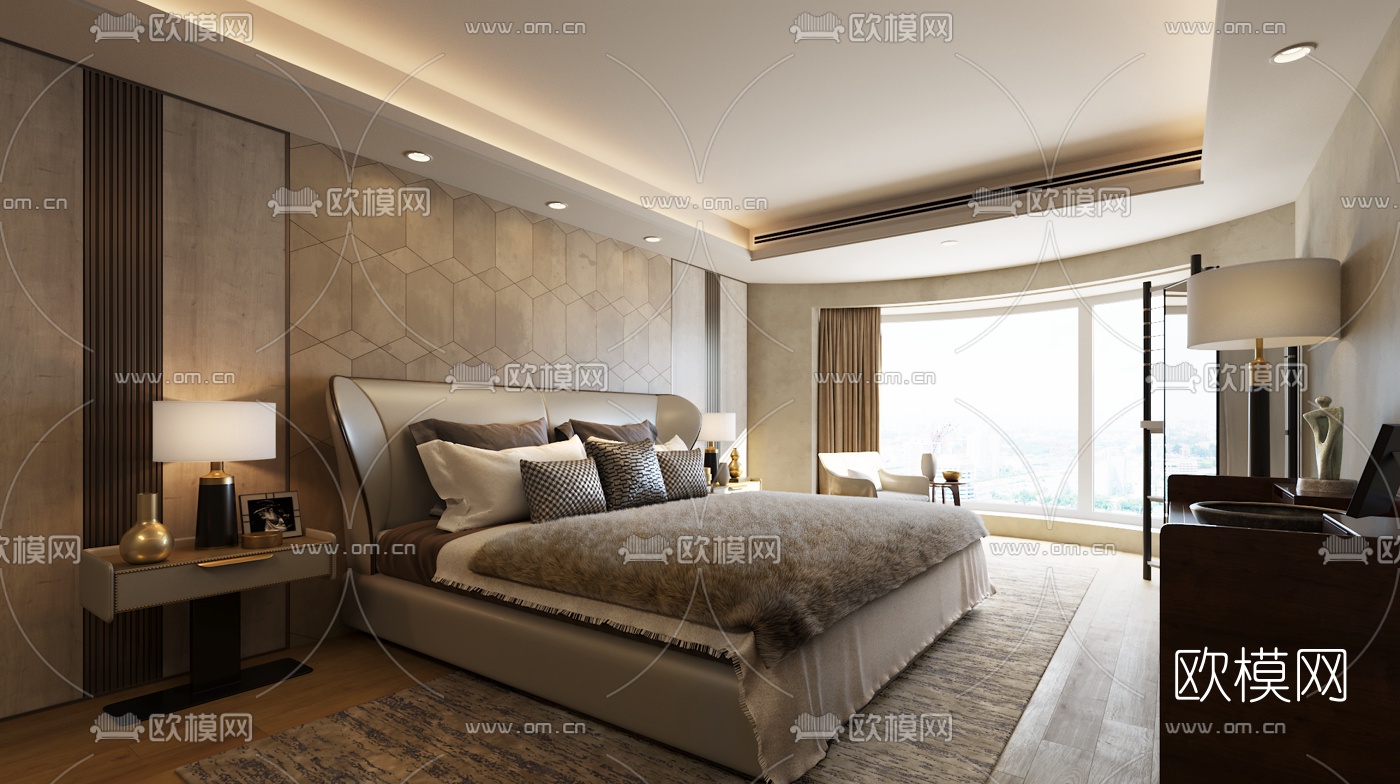 梁志天现代卧室3D模型