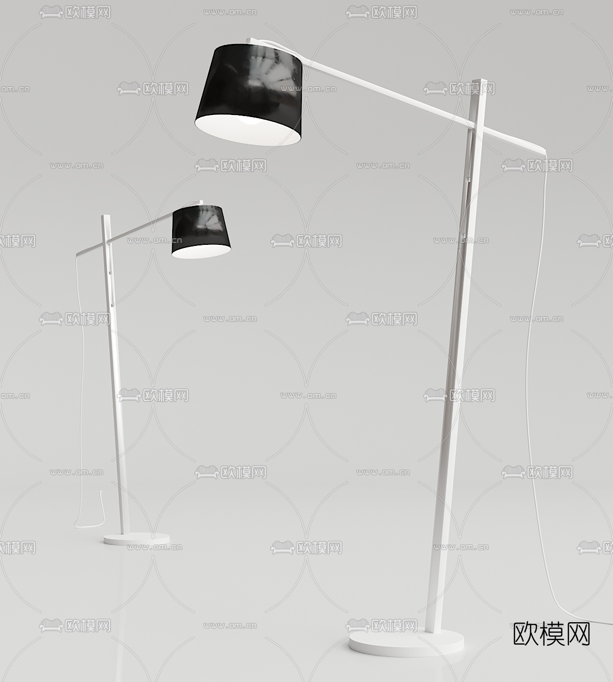 北欧烤漆落地灯3d模型下载