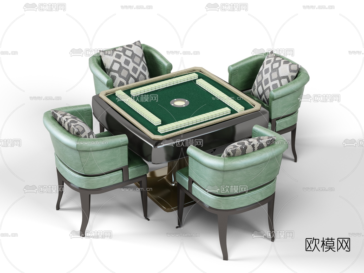 现代麻将桌椅3d模型