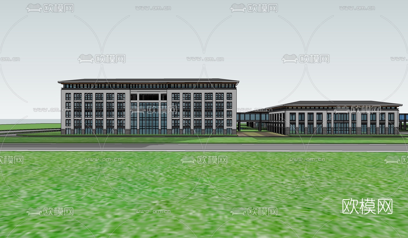 新中式医院su模型下载（渲染图5）