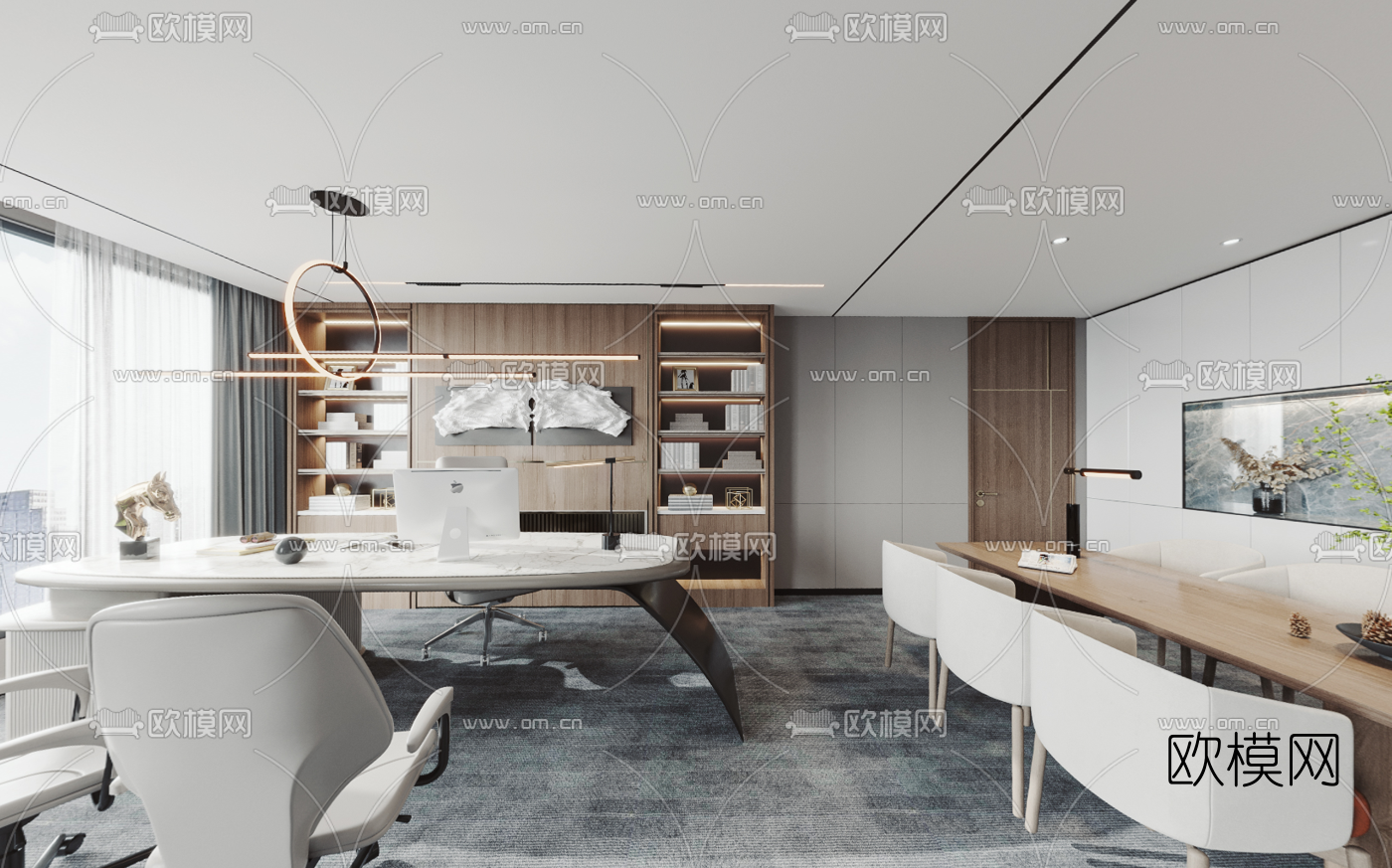 现代总经理办公室cr全景3d模型下载_ID10142981_3dmax免费模型-欧模网