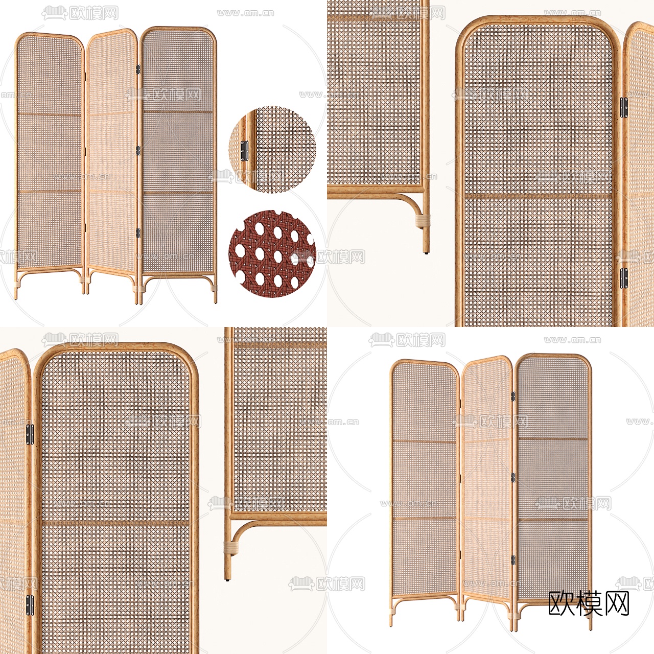 现代金属屏风隔断3d模型下载