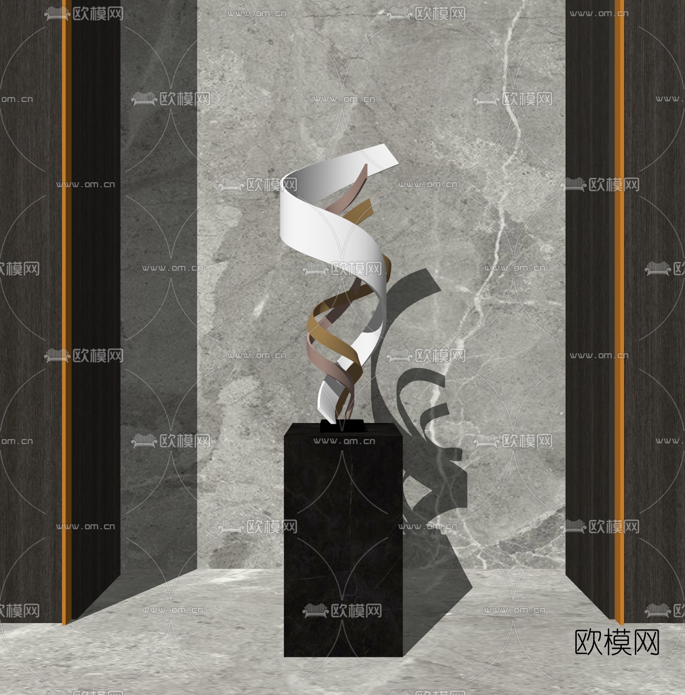 现代大堂艺术雕塑su模型下载