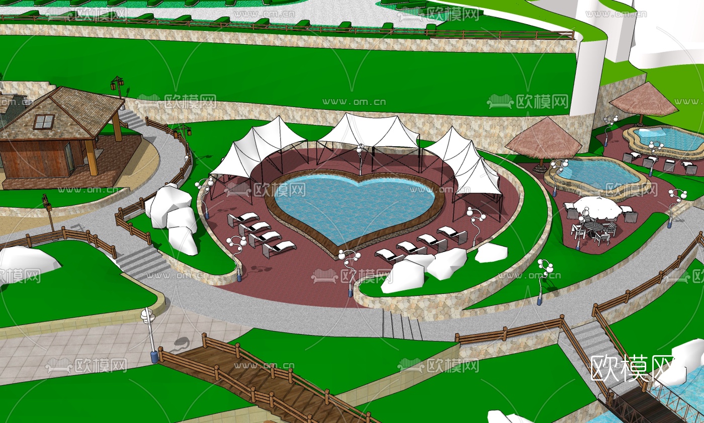 现代游乐场规划su模型下载（渲染图5）