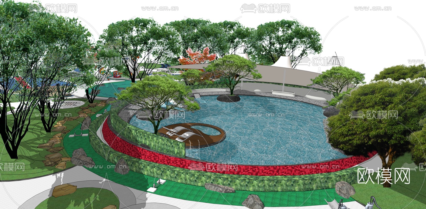 现代趣味儿童活动区su模型下载（渲染图4）