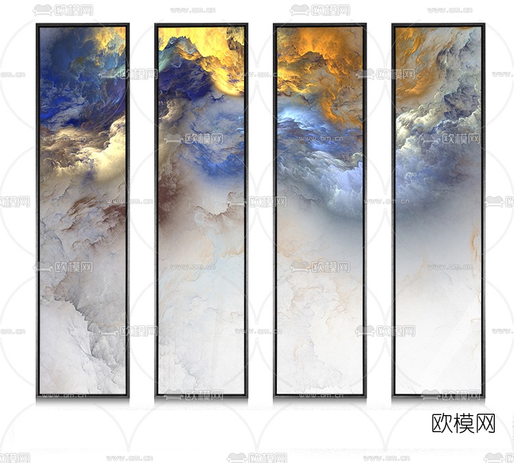 新中式装饰画3D模型