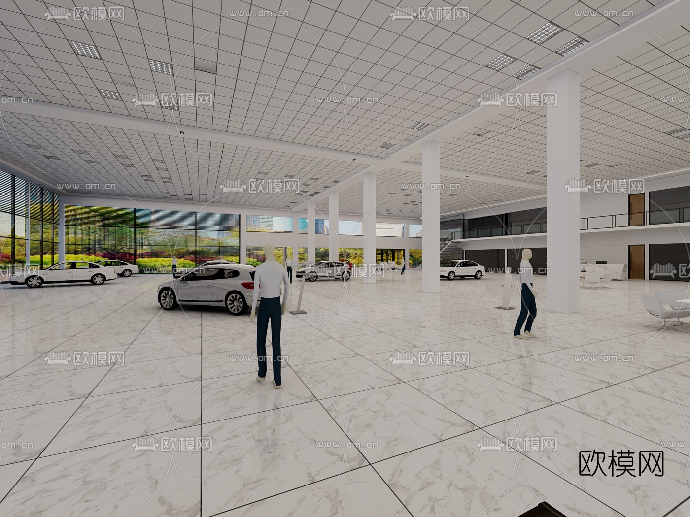 现代4s店免费3d模型下载_ID10335208_3dmax免费模型-欧模网