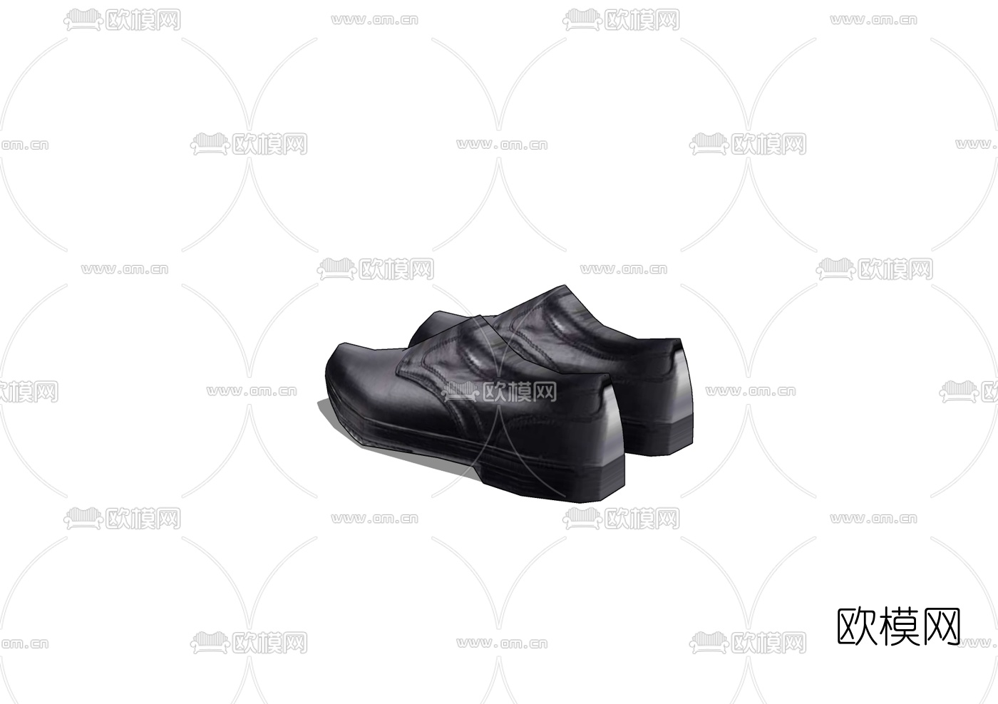 现代皮鞋免费su模型下载