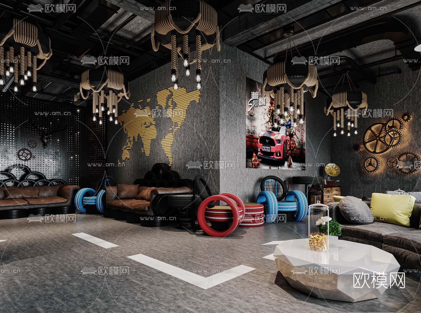 工业风山地越野车基地3d模型下载（渲染图2）