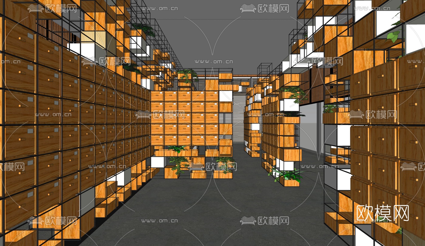中式禅意会所大堂su模型下载（渲染图6）