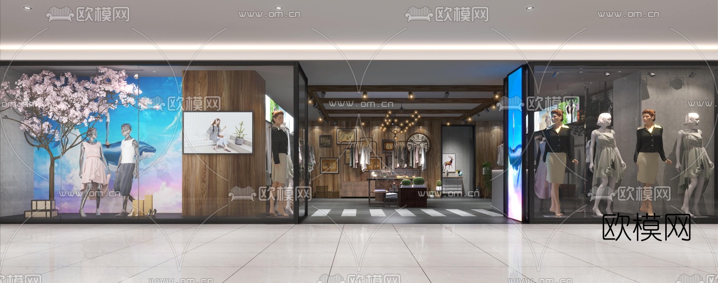 现代服装店3d模型