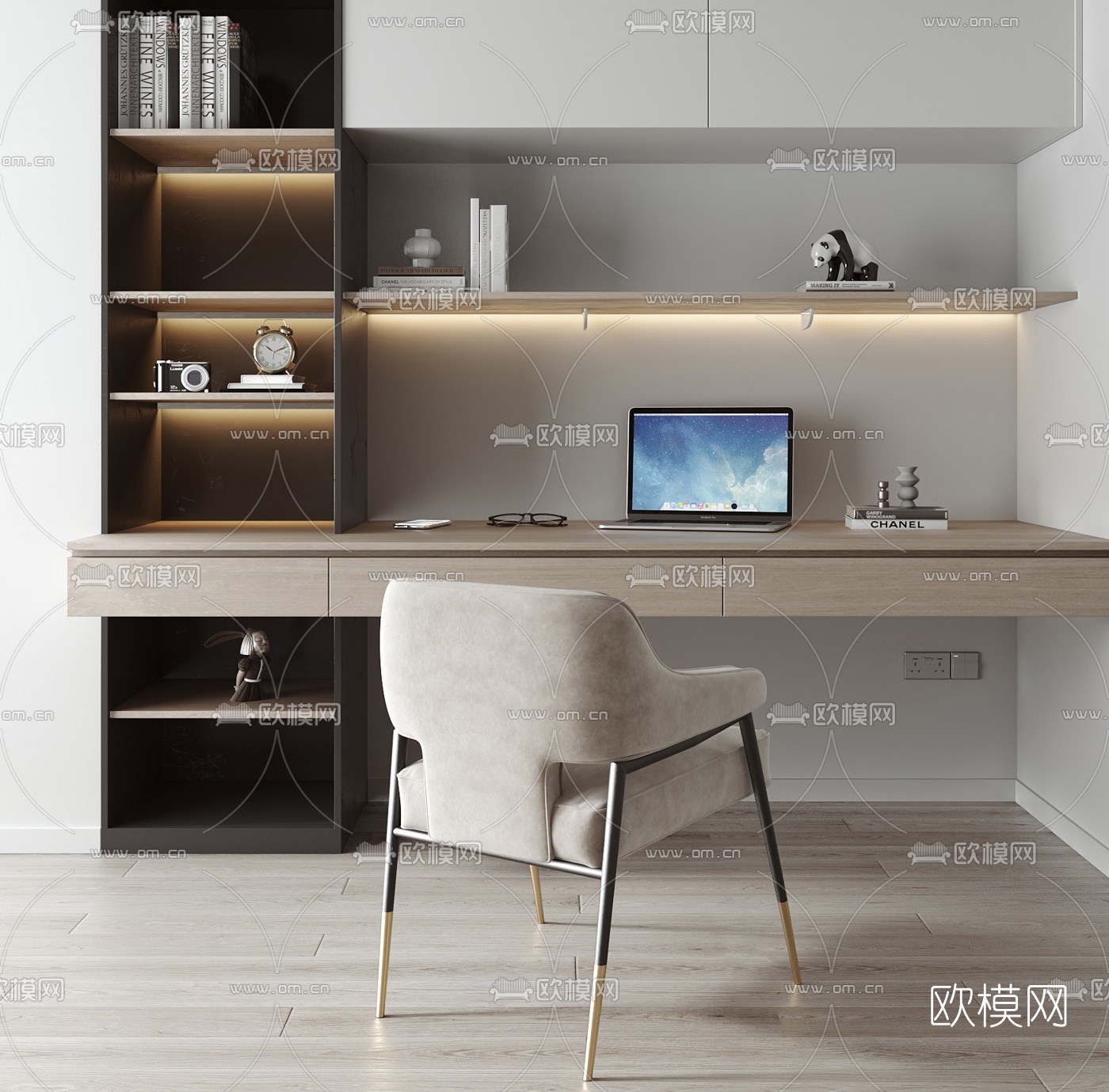 现代书桌椅3d模型