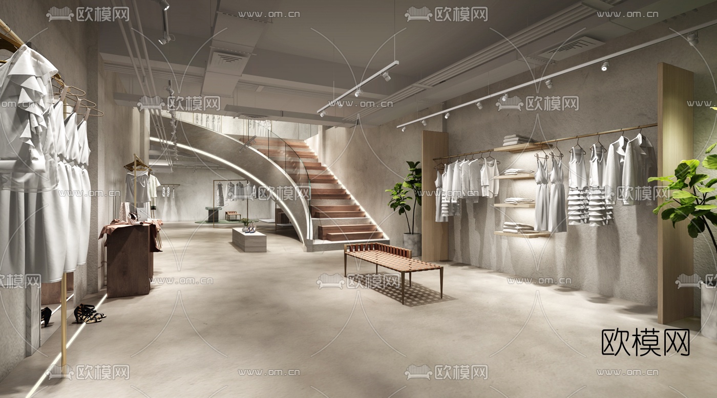现代服装店3d模型