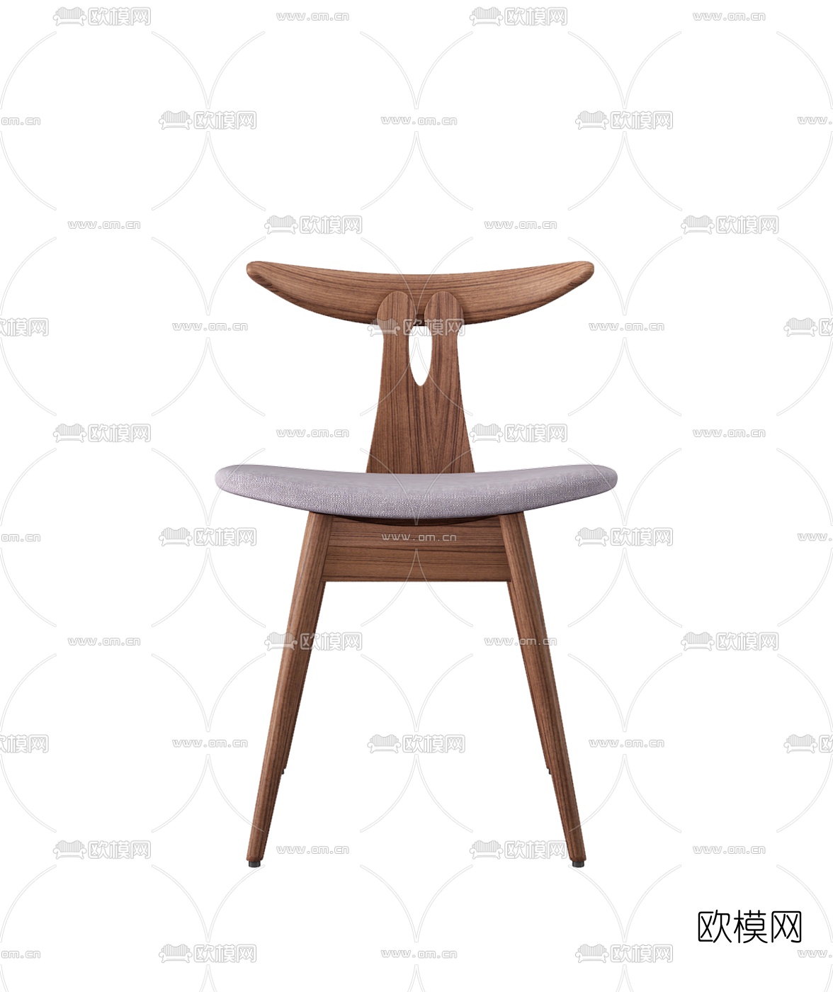 北欧实木单椅组合3D模型下载（渲染图3）