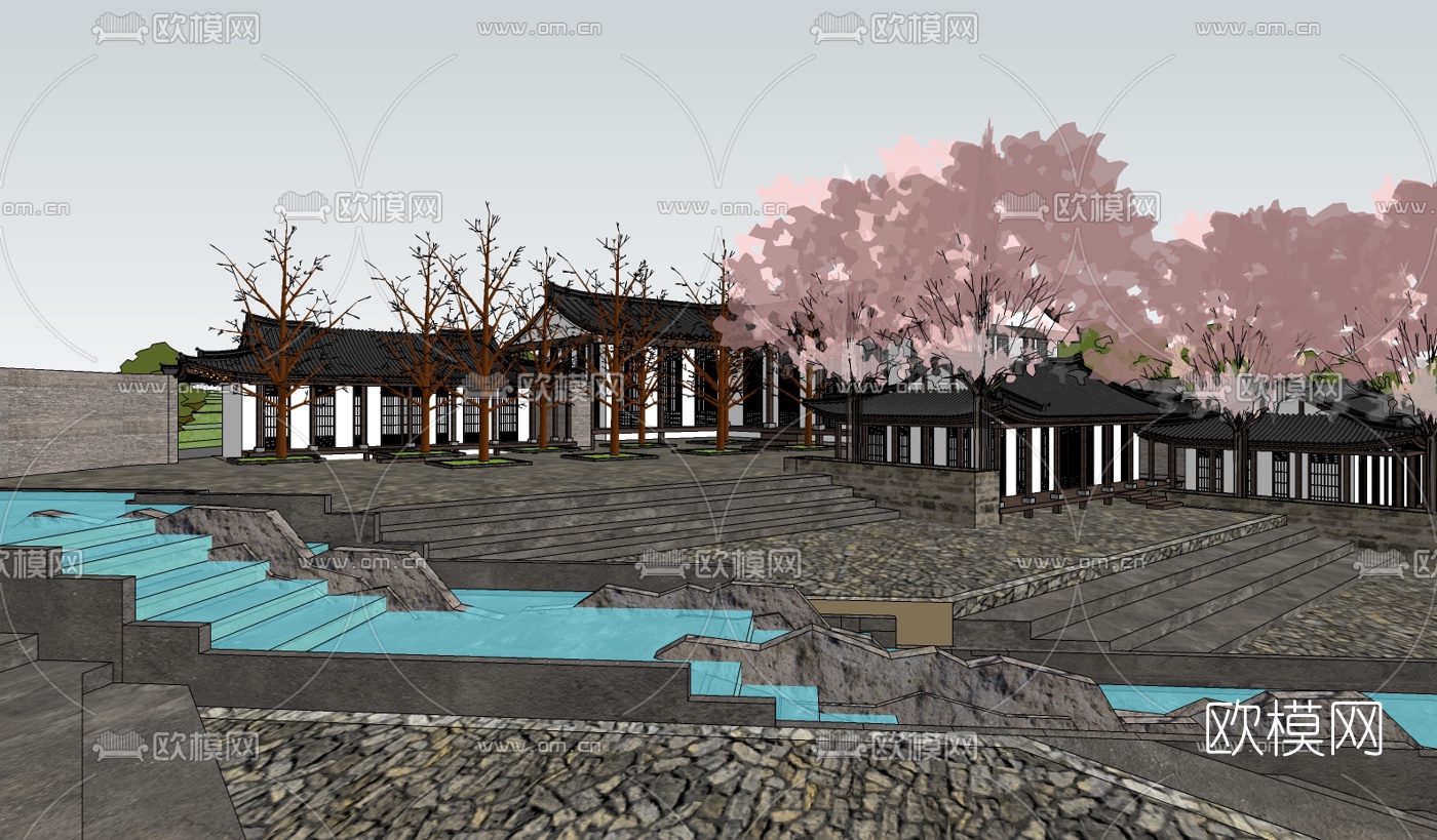 韩式民俗古建su模型下载（渲染图4）