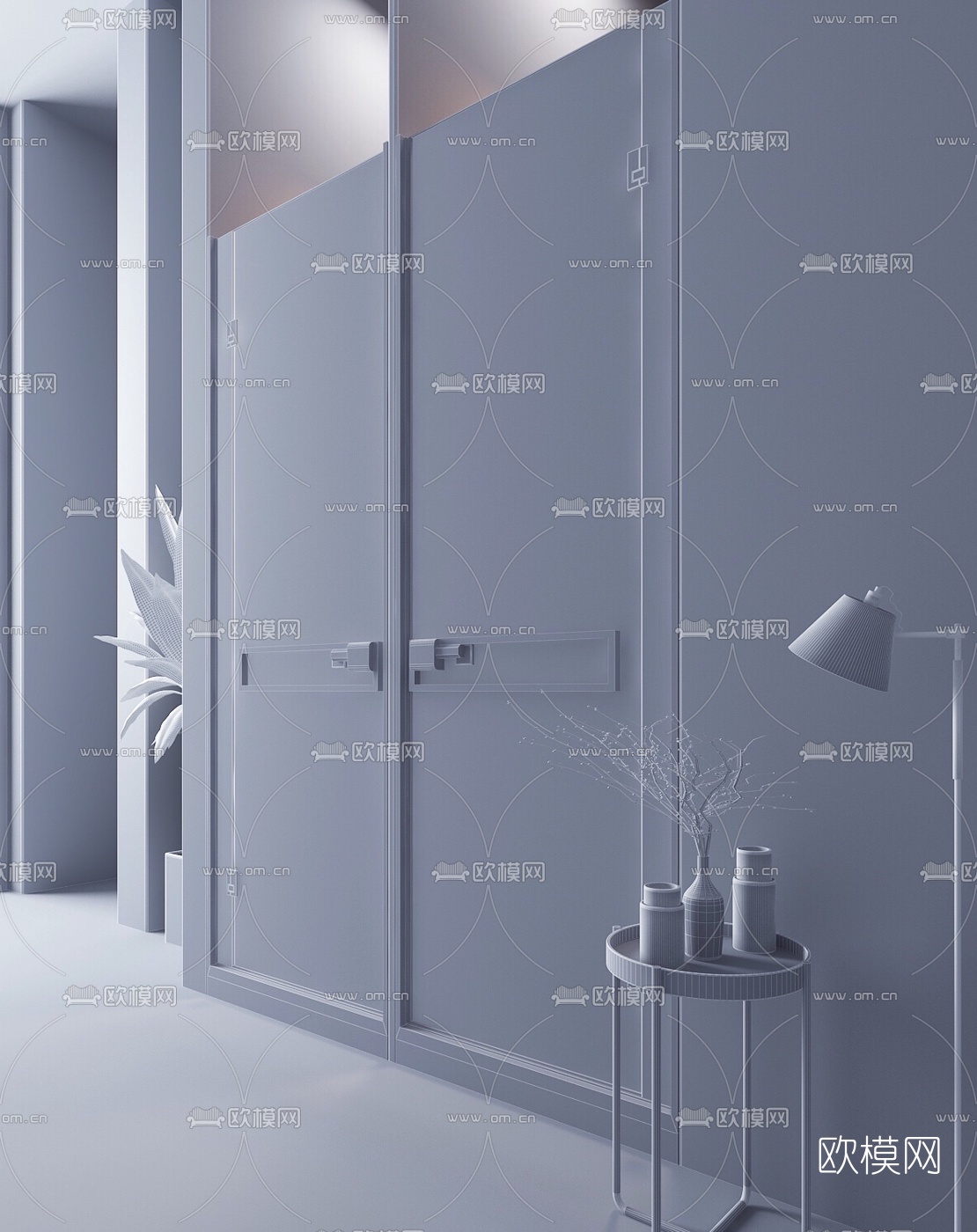 现代浴室淋浴房3d模型下载（渲染图2）