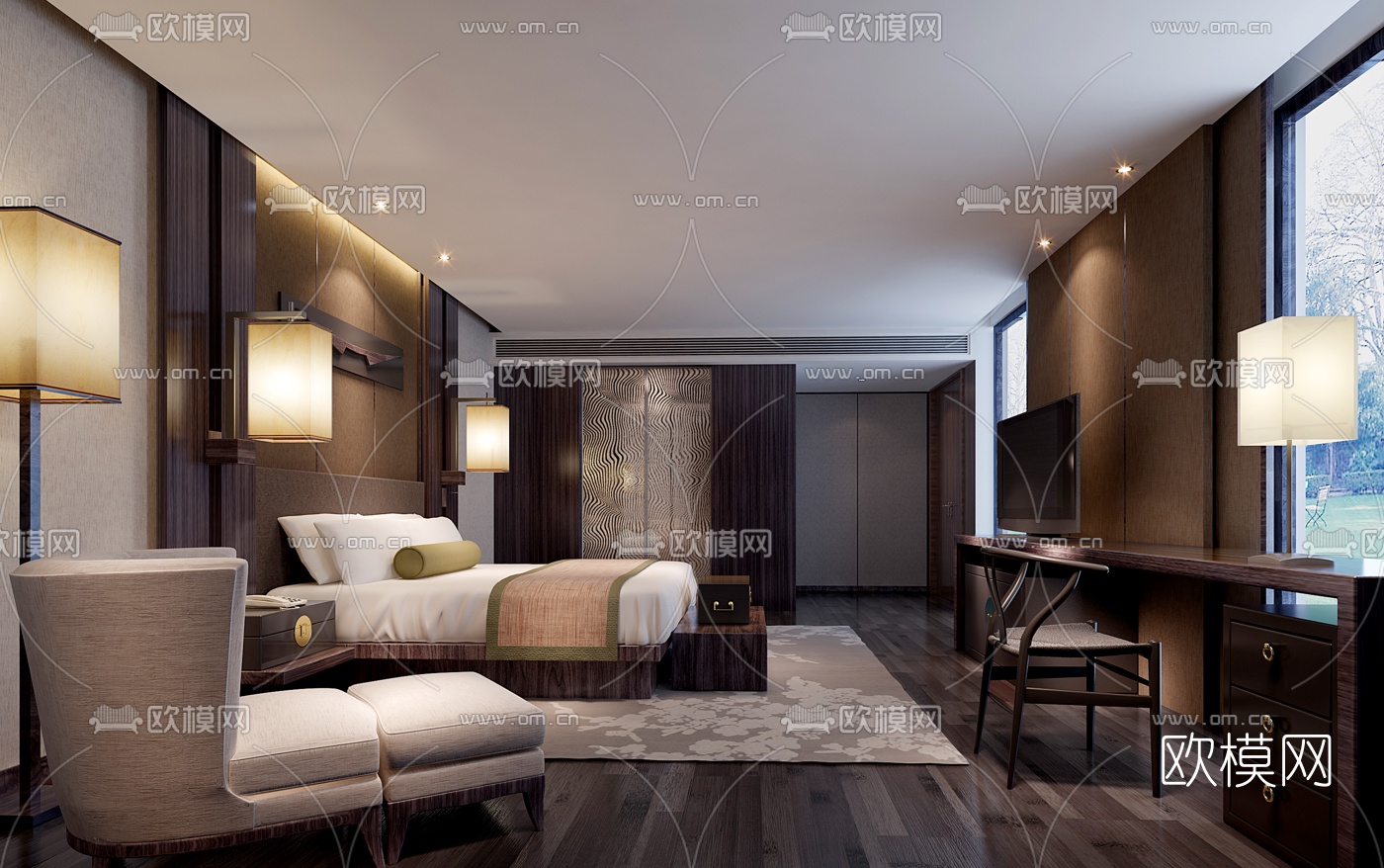 商务酒店客房设计平面图片_装信通网效果图