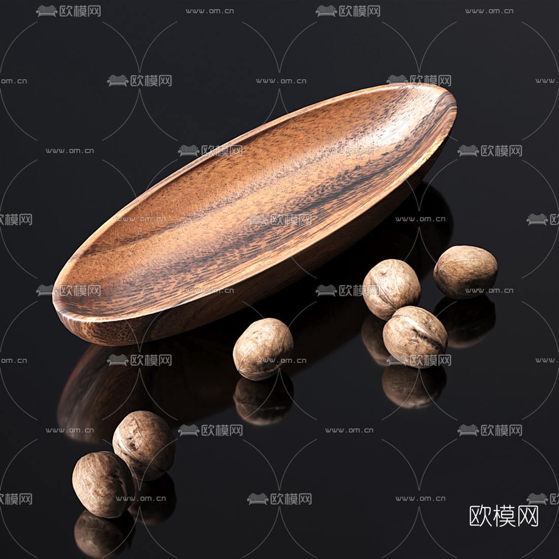 现代核桃食物3d模型