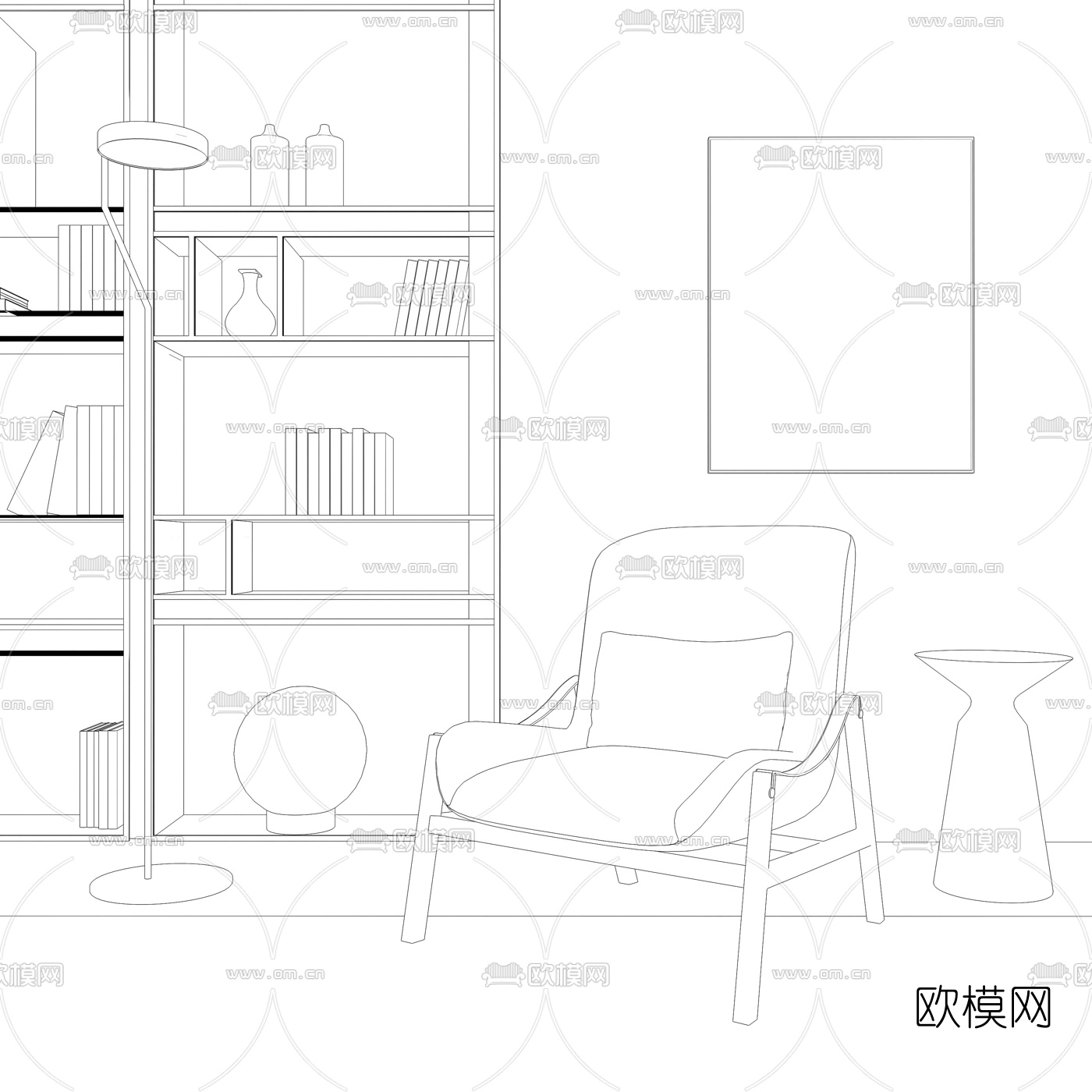 现代轻奢休闲椅3d模型