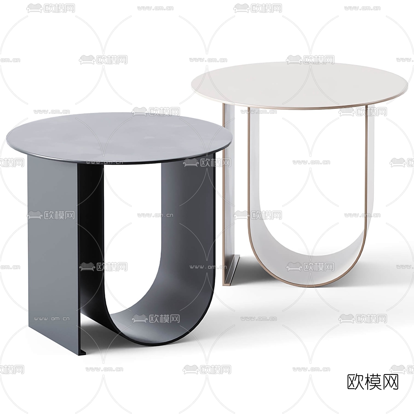 现代简约角几圆几3d模型