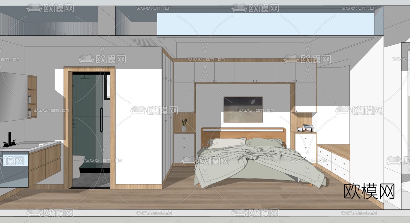 北欧客餐厅su模型下载（渲染图2）