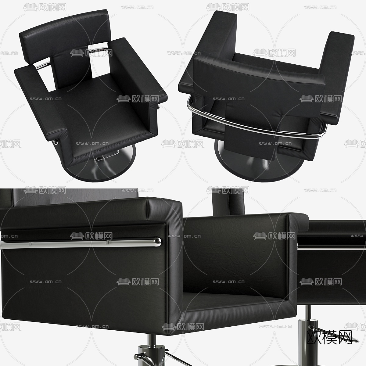 现代美发店公用椅3d模型