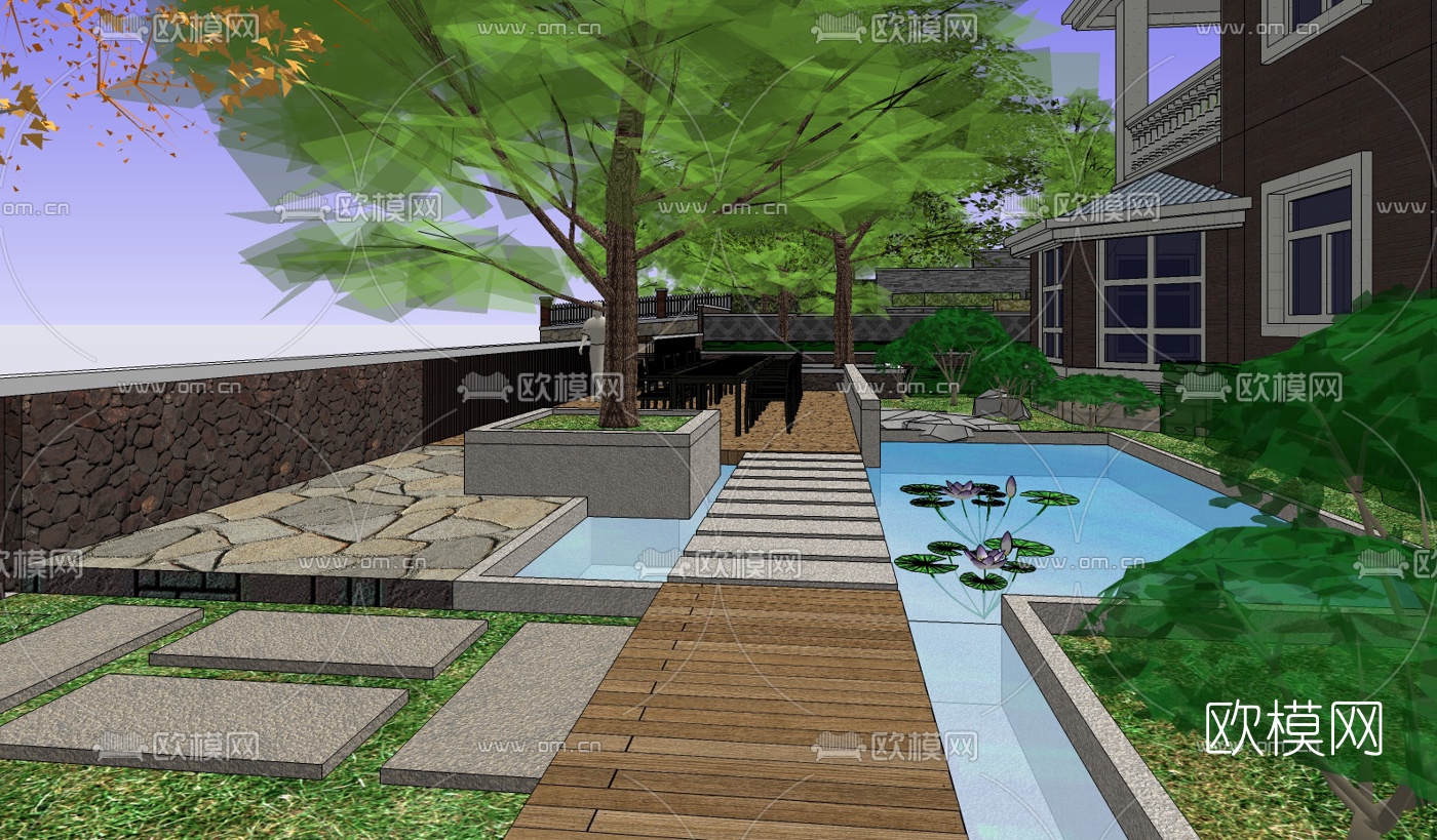 简欧别墅su模型下载（渲染图5）