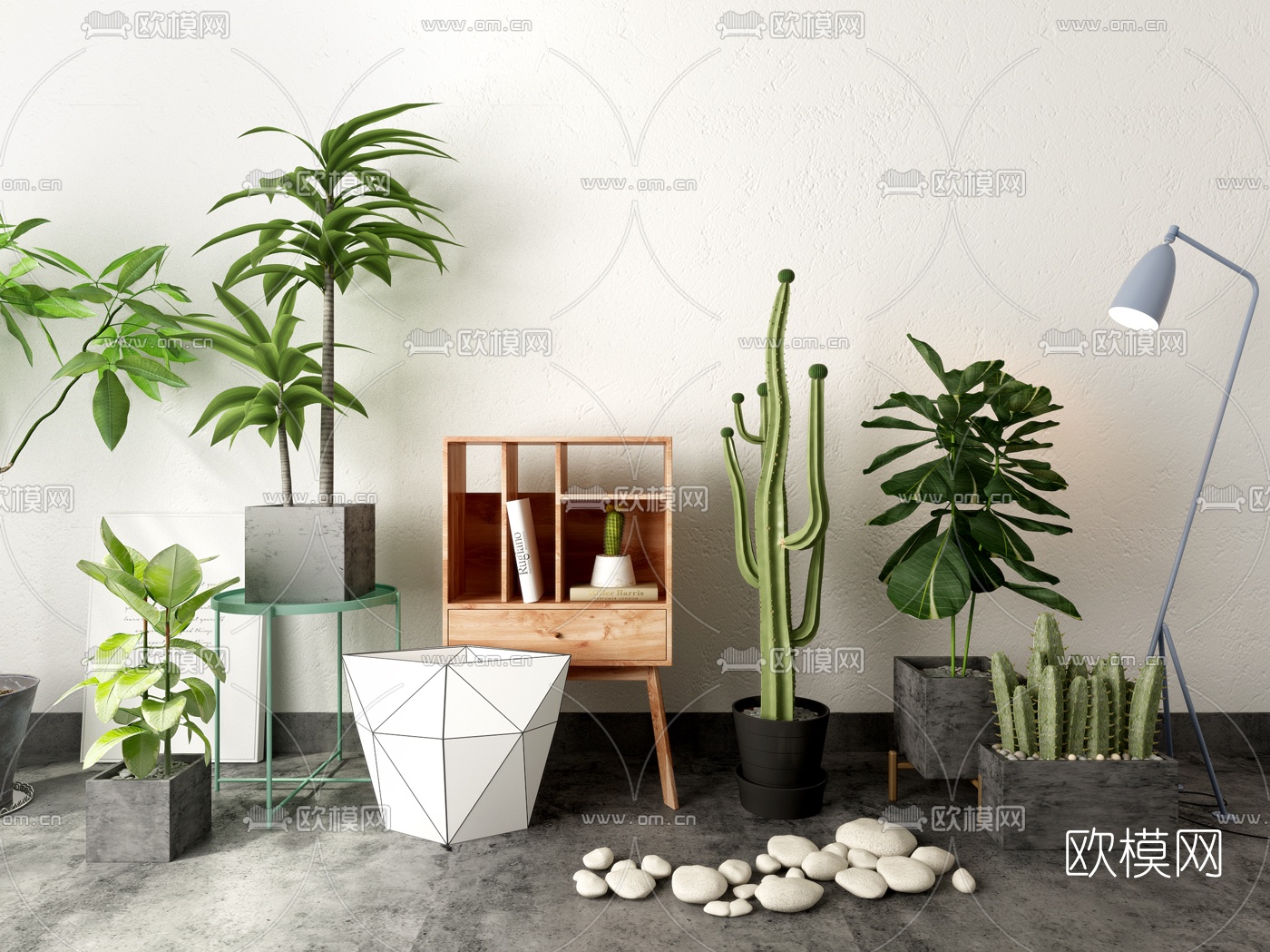 现代植物盆栽3d模型