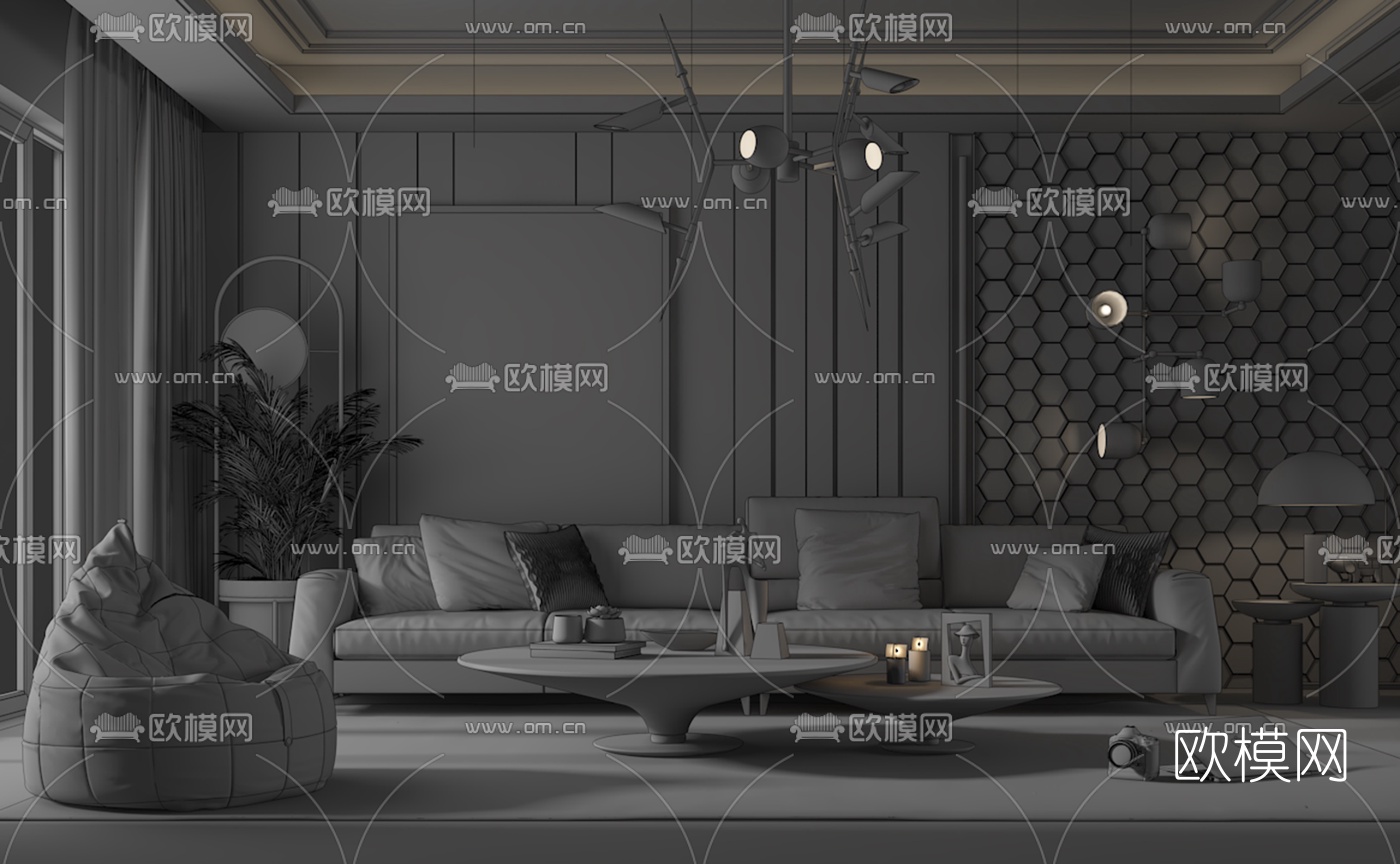 现代组合沙发3d模型